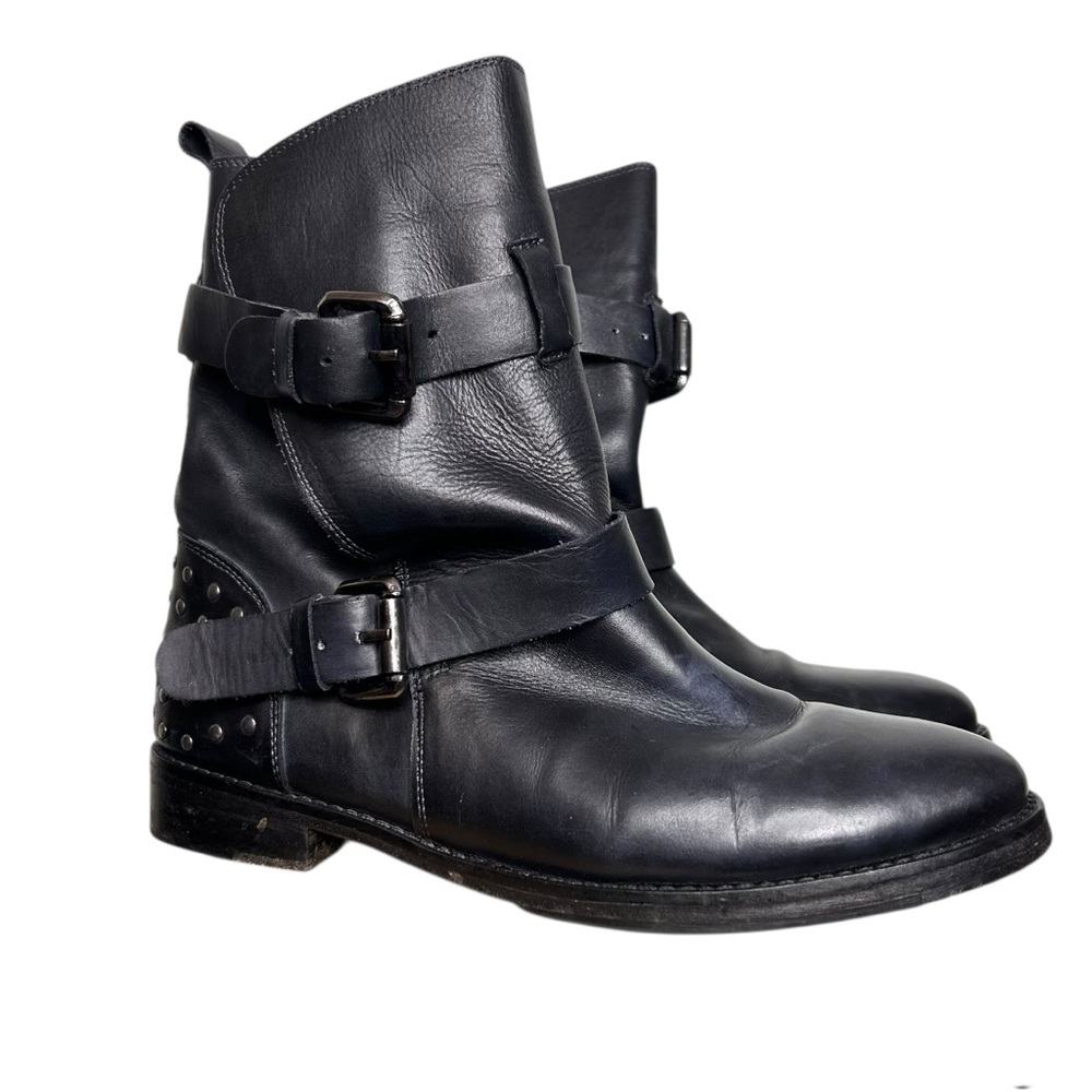 Vintage Foundry Co Sherry Boots 8 Black Studded Moto Biker Goth Punk - Picture 4 of 12